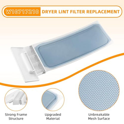 AMI PARTS W10717210 W11522758 Dryer Lint Filter Case Screen Replacement Parts Fit for whirl-pool, ken-more - Repalce 348846, 348851, 689465, 8557857, 8557882, 8558463, 8559787, 8565972, etc