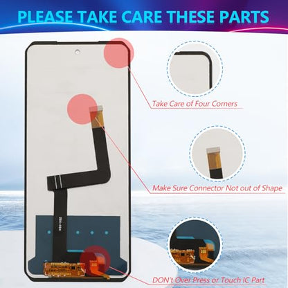 for Unihertz Tank 3/3 Pro Screen Replacement for Unihertz Tank 2 Pro LCD Display Touch Screen Digitizer Assembly Replacement with Tools(Black)