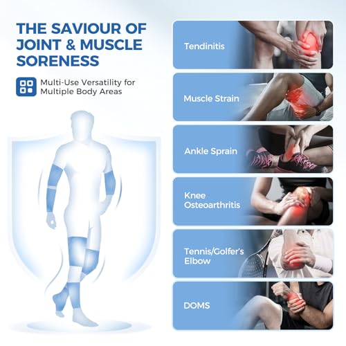 Elbow & Knee Ice Pack, Reusable Gel Cold Therapy Compression Sleeve Wrap | Leak-Resistant Stitching, Soft Flexible Gel, Hot & Cold Therapy for Tendonitis, Hands-Free Wear, Muscle Recovery - color: Blue, size: Medium