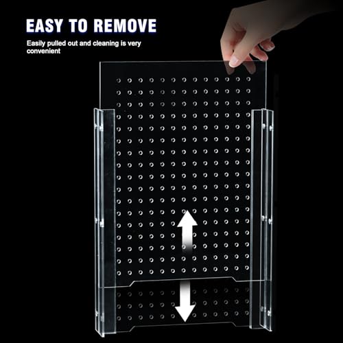 Acrylic Fish Tank Divider,55 Gallon Tank Divider,Adjustment Clear Fish Tank Separator Set with Suction Cups (55gallon)