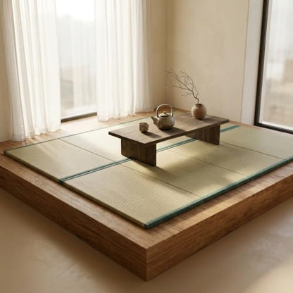 MustMat Japanese Floor Mattress Foldable Tatami Mats Folding Tatami Futon Mattress Rush Grass Floor Bed 35.4"x78.7"x1.2"(2 piece Set) | Japanese Floor Mattress, Tatami Futon Mattress, Rush Grass Floor Bed - size: 2 piece set