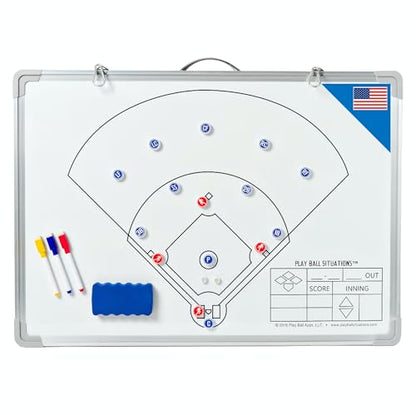 Play Ball Situations Magnetic Dry Erase Baseball Whiteboard for Coaches