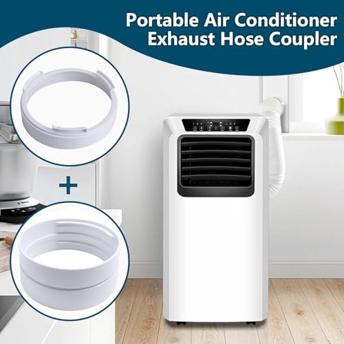 5.9 Inch Portable Air Conditioner Exhaust Hose Coupler Mobile Air Conditioning Accessories for AC Exhaust Hose Coupler Extension (White Circular) - color: White Circular