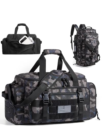BAGSMART 4-IN-1 Gym Bag for Women Men, TSA Duffle Bag for Travel - color: Forest Camo