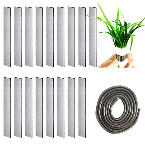 Aquarium Plant Over Weight Anchor, 17 PCS Lead Sheets and 40 inches Lead Strip, Can Cut Metal Strips Aquatic Weight Anchor for Aquarium Fish Tank Plants Reinforced Weight Prevents Floating, 11.7oz