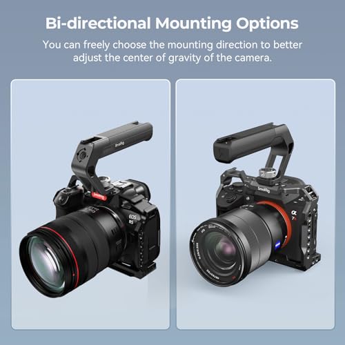 SMALLRIG Lightweight Top Handle with 3/8"-16 Locating Pins for ARRI, Tiny Camera Top Handle Only 113g, High-Strength Engineering Plastic Handle with Two Cold Shoe Mounts - 4757 - style: 3/8"-16 Locating Pins for ARRI