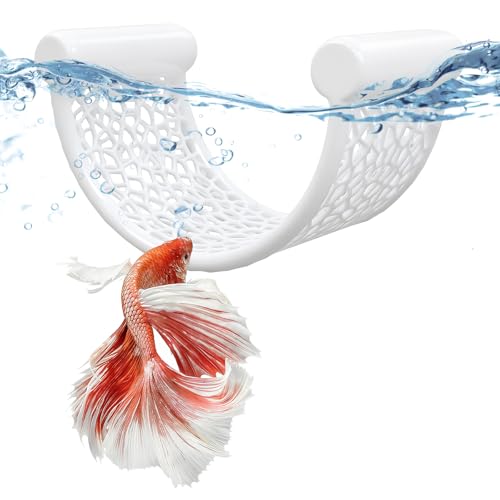 Betta Fish Hammock, White U Shape Betta Hammock, Betta Bed for Small Fish, Fish Tank Decoration, Betta Fish Tank Accessories for Shrimp and Bettas