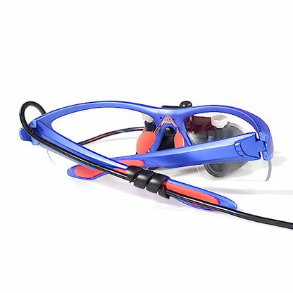 3.5x420MM Angle Adjustable Binocular Loupes Magnifier Glasses Loupes with Cloth Case (Blue) - color: Blue