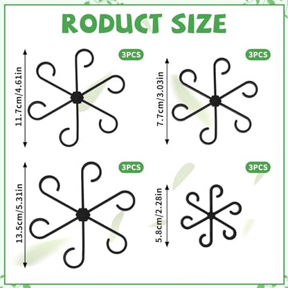12 Pcs Plant Stem Holders, Plastic Invisible Plant Support Stakes Indoor Reusable Climbing Houseplant Stem Supports Hook Growth Accessories for Indoor Home Garden