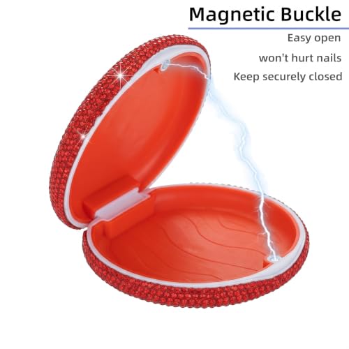 Retainer Case Cute Mouse Guard Case Slim Aligner Case Compatible with Invisalign Bling Night Guard Case Orthodontic Retainer Box Magnetic Denture Holder (Red) - color: red