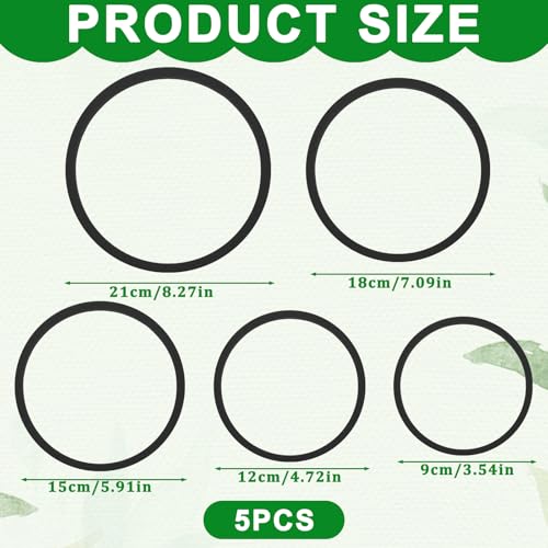 5 Pcs Round Feeding Ring for Fish Tank, 5 Sizes Aquarium Floating Plant Barrier Floating Plant Corral Fish Tank Aquarium Accessories for Betta(Black)