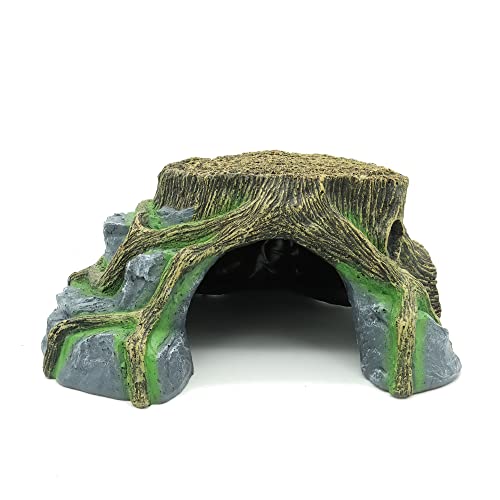 Resin Large Turtle Tank Accessories Reptile Hideouts Cave Habitat Decor for Gecko Leopard Lizards Toad