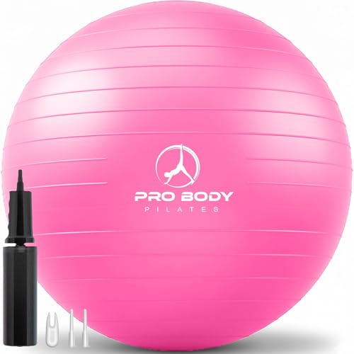 ProBody Pilates Yoga Ball - Gym Grade Exercise Ball - color: Pink, size: L: 23-26 inches/58-65 cm