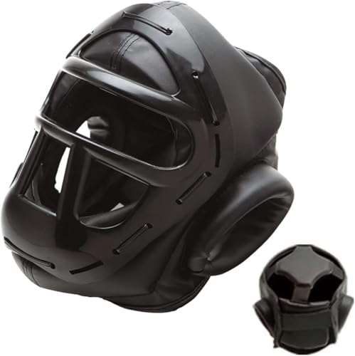 PFG Vital Caged Headgear for Boxing MMA Muay Thai Karate Training Kids Adults - color: Black, size: Large