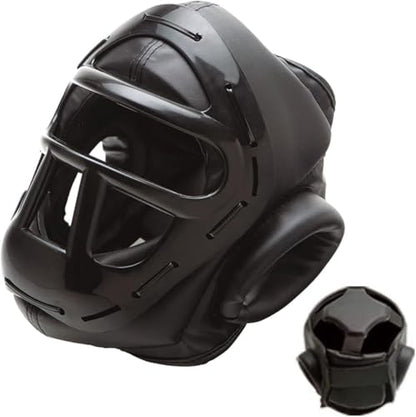 PFG Vital Caged Headgear for Boxing MMA Muay Thai Karate Training Kids Adults - color: Black, size: Large