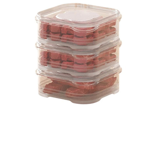 Freezer Organizer Bins, Small Plastic Food Storage Containers with Lids, Stackable Refrigerator Prep Boxes for Portion Control Kitchen Storage (3 PC) - color: 3 PC