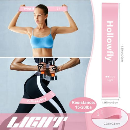 Hollowfly 30 Pcs Bulk Resistance Bands Latex Loop Non Slip - color: Pink