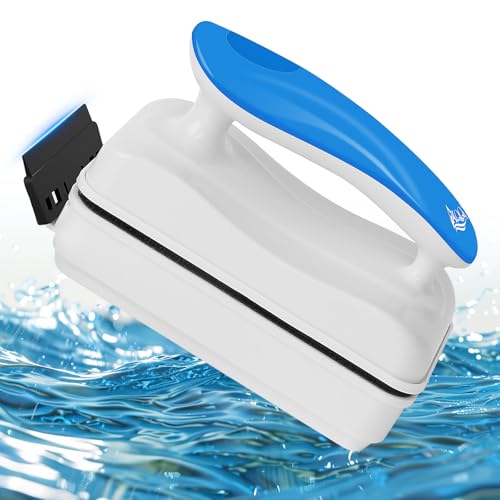 AQQA Aquarium Magnet Glass Cleaner,Dolphin Series-Fish Tank Algae Scraper Brush Cleaner for Glass or Acrylic,2 Detachable Blades Floating Cleaning Tool for 1/4"-2/3" Thickness - size: L 1/4"-2/3" Thickness
