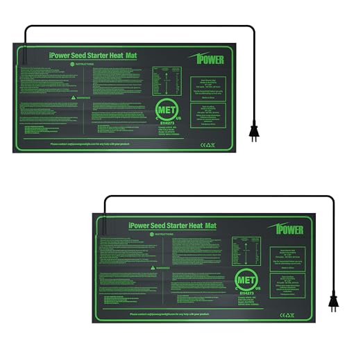 iPower 2-Pack 10" x 20" and 48" x 20" Seedling Heat Mats for Plant Germination and Hydroponics