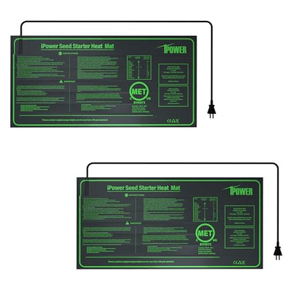 iPower 2-Pack 10" x 20" and 48" x 20" Seedling Heat Mats for Plant Germination and Hydroponics