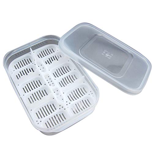 Reptile Egg Breeding Hatchery Box Incubator Tray Container Box for Snake Gecko Lizard (12 Holes)
