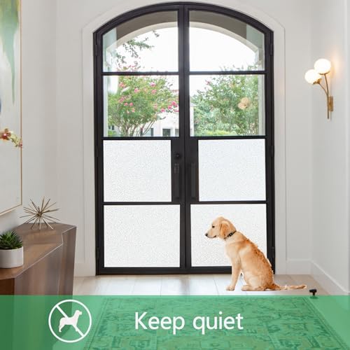Window Privacy Film Frosted Glass Window Film Heat UV Blocking Static Cling Non-Adhesive Window Frosting Film for Bathroom Home Office(Frosted, 17.5" x 78.7")