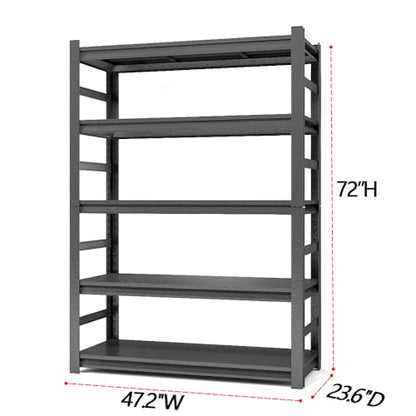 5-Tier Heavy Duty Steel Aquarium Stand with Safety Railing, 2000lbs Capacity Adjustable Metal Fish Tank Rack for Home/Commercial Use (47.2" W×23.6" D×72" H) - size: 47.2"W*23.6"D*72"H
