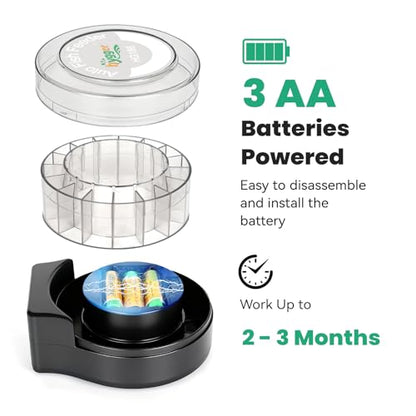 hygger Automatic Fish Feeder for Aquarium: Auto Fish Food Dispenser with LED Display & Timer, Precision Auto Aquarium Vacation Feeder for Fishes with 3 AA Batteries for Betta Turtle Goldfish