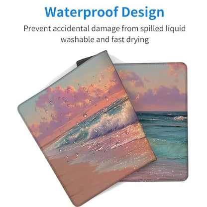 Sea View Gaming Mouse Pad 24x12in, Large Desk Mat Sunset, Mousepad with Stitched Edges, Gaming Accessories, Mouse Pad with Non-Slip Rubber Base, Office Accessories Keyboard Mat, for PC Laptop N-9485