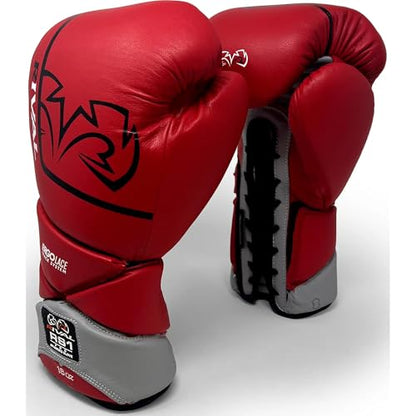 RIVAL Boxing RS1 Pro Sparring Gloves, 20th Anniversary Edition, Dynamic X-Shaped Lacing System with a 15 Degree Angled Lace Track - color: Red, size: 16 oz.