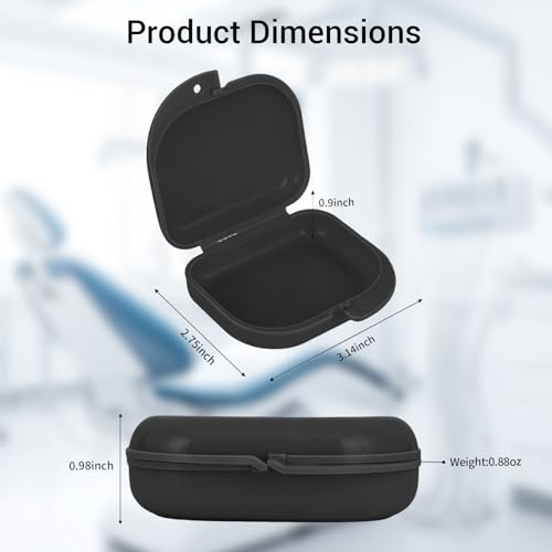 Annhua Orthodontic Mouthguard Case Dental Retainer Case with Vent Holes, Denture Retainer Box Aligner Container Slim for Household|Office|Travel - Easy to Use - Black - color: black