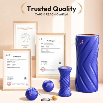 Sportneer 4 in 1 Pilates Foam Roller Muscle Relax Kit - color: Blue