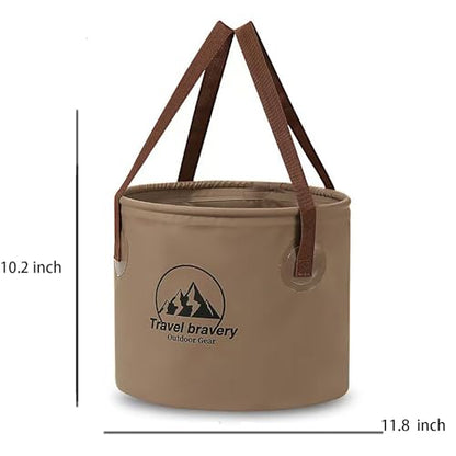 Collapsible Bucket，Folding Bucket，Suitable for Camping Fishing Hiking Gardening car Washing(Coffeecolour, 20L) - color: Coffeecolour, size: 20L