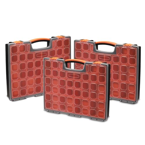 3PCS Multi-Purpose Portable Organizer Box Set with 72-Removable Compartments, 3 Pieces Professional Boxes with Dimension 16.2"L*13"W*2.3"H - size: 3 PCS