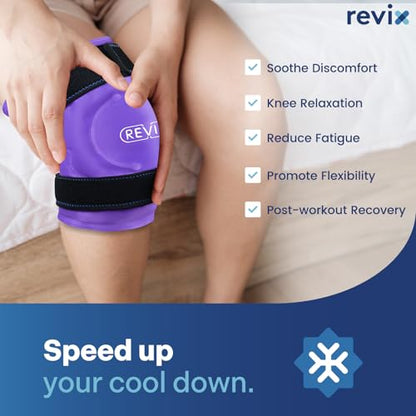 REVIX 20" XXXL Ice Pack for Knee Discomfort, Extra Large Cold Pack, Purple - style: Purple-1 Pack