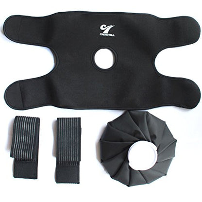 Reusable Hot Cold Therapy Ice Bag Pack (9") Neoprene Core Wrap with Elastic Strap, Portable Moist Heating Brace First aid Ice Compression Sleeves Pain Relief Pad