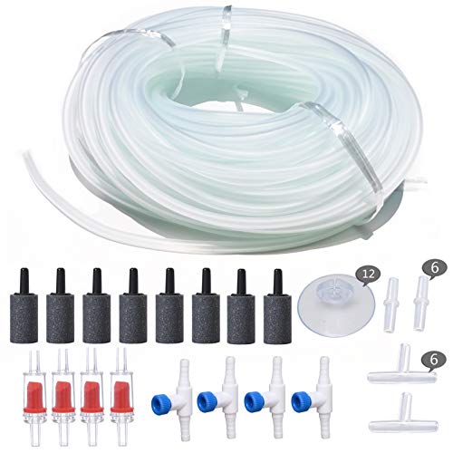 Standard 3/16" Flexible Airline Tubing with Connectors for Aquariums, Terrariums and Hydroponics (50Feet+40Connectors) - size: 50Feet+40Connectors