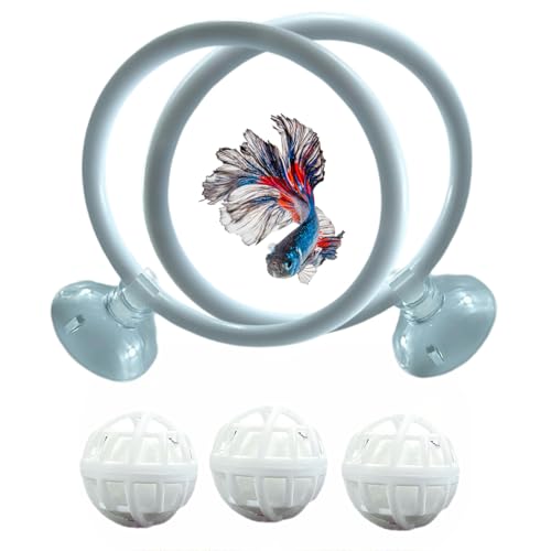 Fish Aquariums Accessories, 1 with Floating Ball & 2 Exercise Training Toys, Feeding Betta Set for Tank, Enrichment