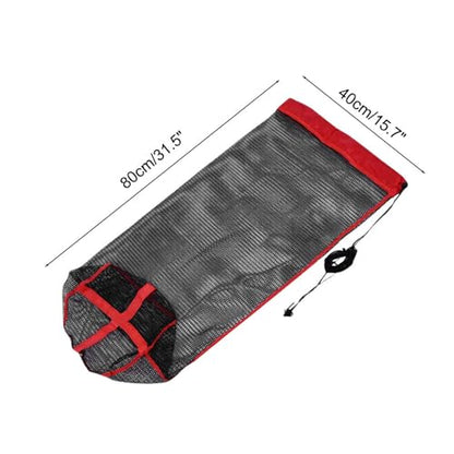 Fishing Mesh Net, Nylon Foldable Fish Collection Bag with Drawstring for Small Fish Crab Crayfish - size: 40x80CM