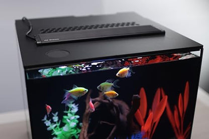 HelloReef 15 Gallon Glofish Complete Freshwater Aquarium Kit with App Controlled Smart LED Lighting, Filtration, Glofish Decor, and Guided Online Learning Center