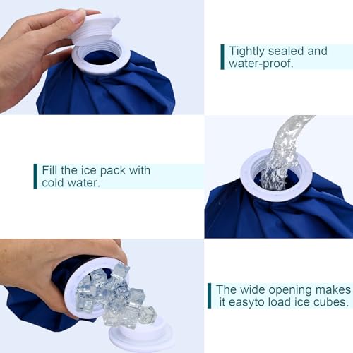 1 PCS Upgrade Ice Pack Injuries Reusable, 9in Ice Bags Hot Water for Injuries, Soothe Pain and Stay Cool, Old School Style and Traditional Ice Packs, Versatile and Easy to Carry - size: 9 Inch