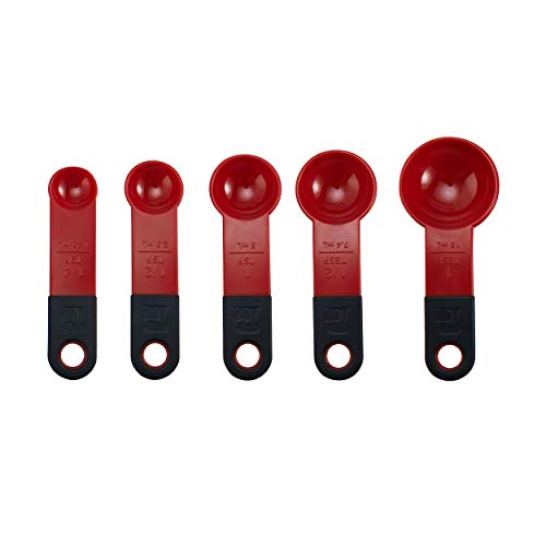 KitchenAid KE057OHERA Classic Measuring Spoons, set of 5, Red - color: Red