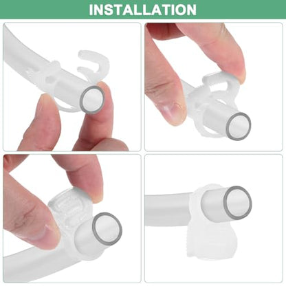 M METERXITY 10-Pack Double Gripping Nylon Hose Clamps, 3/16" 4.4-4.9mm Double Snap Grip Adjustable Ratcheting Clamps for Connecting/Fastening/Sealing Hose/Pipes/Tubing Clamp [White] - size: 3/16"
