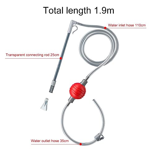 Aquarium Cleaner Siphon Hose Portable Handheld with Filter Water Changer Pump(Grey)