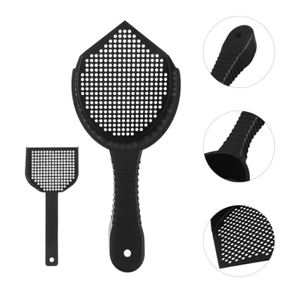 Totority 2pcs Cat Litter Scooper Set with Small and Large Holes Lightweight Plastic Sifting Scoop for Fine Litter and Reptile Sand Multi-Functional Cleaning Tool and Reptile Habitats