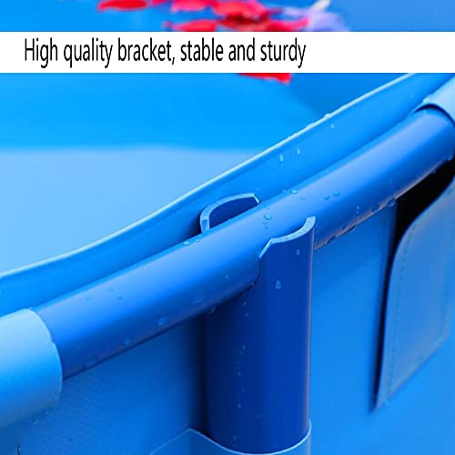 Fish Tank Aquarium Pool Pond with Metal Bracket Large Fold Fish Tank for Breeding Koi Agricultural, Round Pool Above Ground(1X0.6M/470L) - size: 1X0.6M/470L