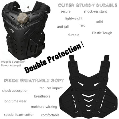 Motorcycle Armor Body Guard Vest, Street Bike Riding Off-Road Racing Cycling Skiing Motocross Adult Chest Protector - color: Black