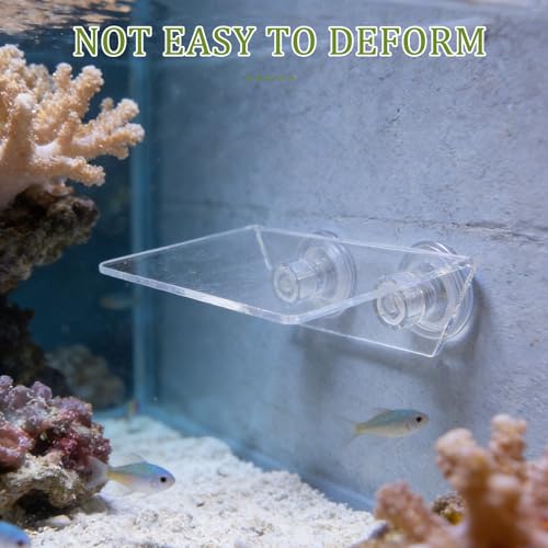 Aquarium Floating Shelf: Fish Tank Acrylic Ledge Plants Holder with Suction Cup - 5.9x4x2in Transparent Ledge for Aquarium Coral Aquatic Plants Moss - size: 15.00X10.00X5.00CM