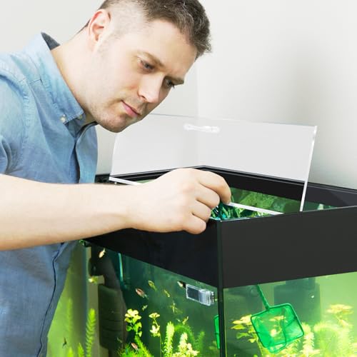 Sieral Aquarium Polycarbonate Canopy Set 23.07 x 11.69 x 0.12 Inch for 15/20H/55 Gallon Without Center Brace Aquariums Cover Fish Tank Lid with a Hook Knife, Clear - color: Clear, size: 24 x 12 Inch