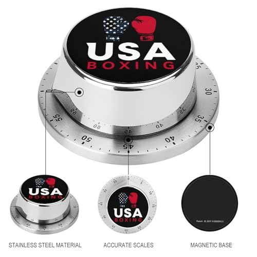 Boxing Gloves U.S. Flag Kitchen Timer 60 Minute Mechanical Countdown Wind Up Timers for Home Outdoor